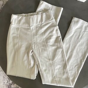 Abercrombie and fitch off white/cream colored high waisted split hem pants